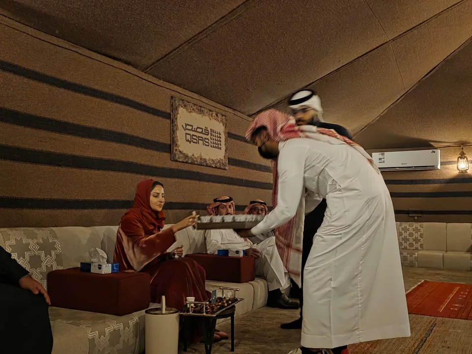 Presenting Saweeg products during the meeting